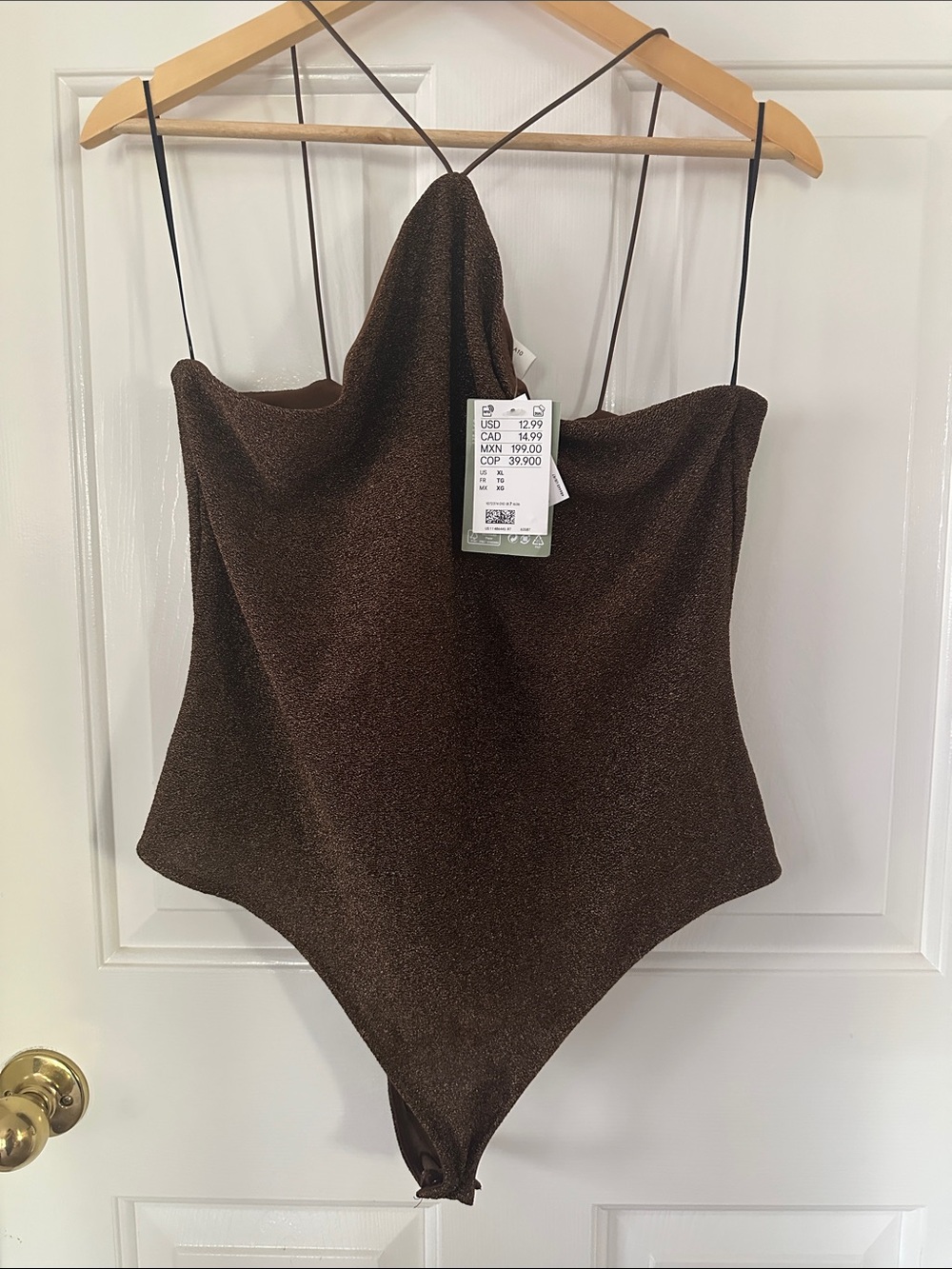 H&M Brown Sparkle Bodysuit New!